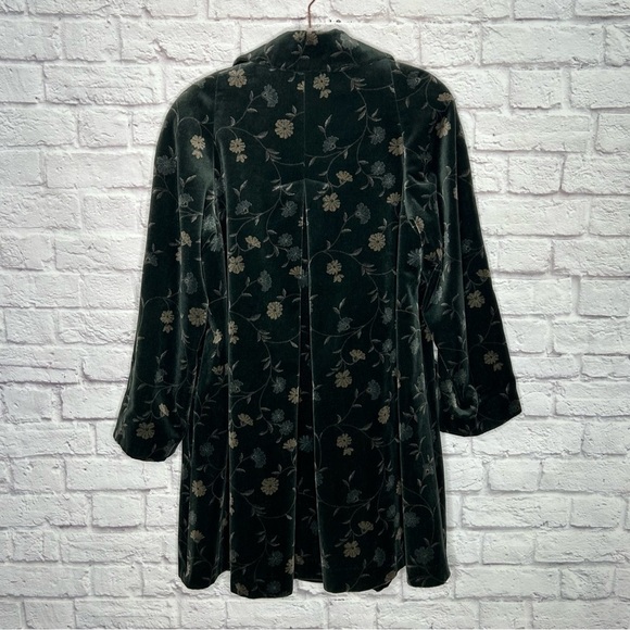Marvin Richards Velvety Soft Floral Trench Coat - Picture 5 of 13